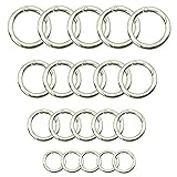 Maydahui 40PCS Spring O Ring Zinc Alloy Spring Clip 4 Size (0.8,0.98,1.1,1.3inch) Silver Round Carab