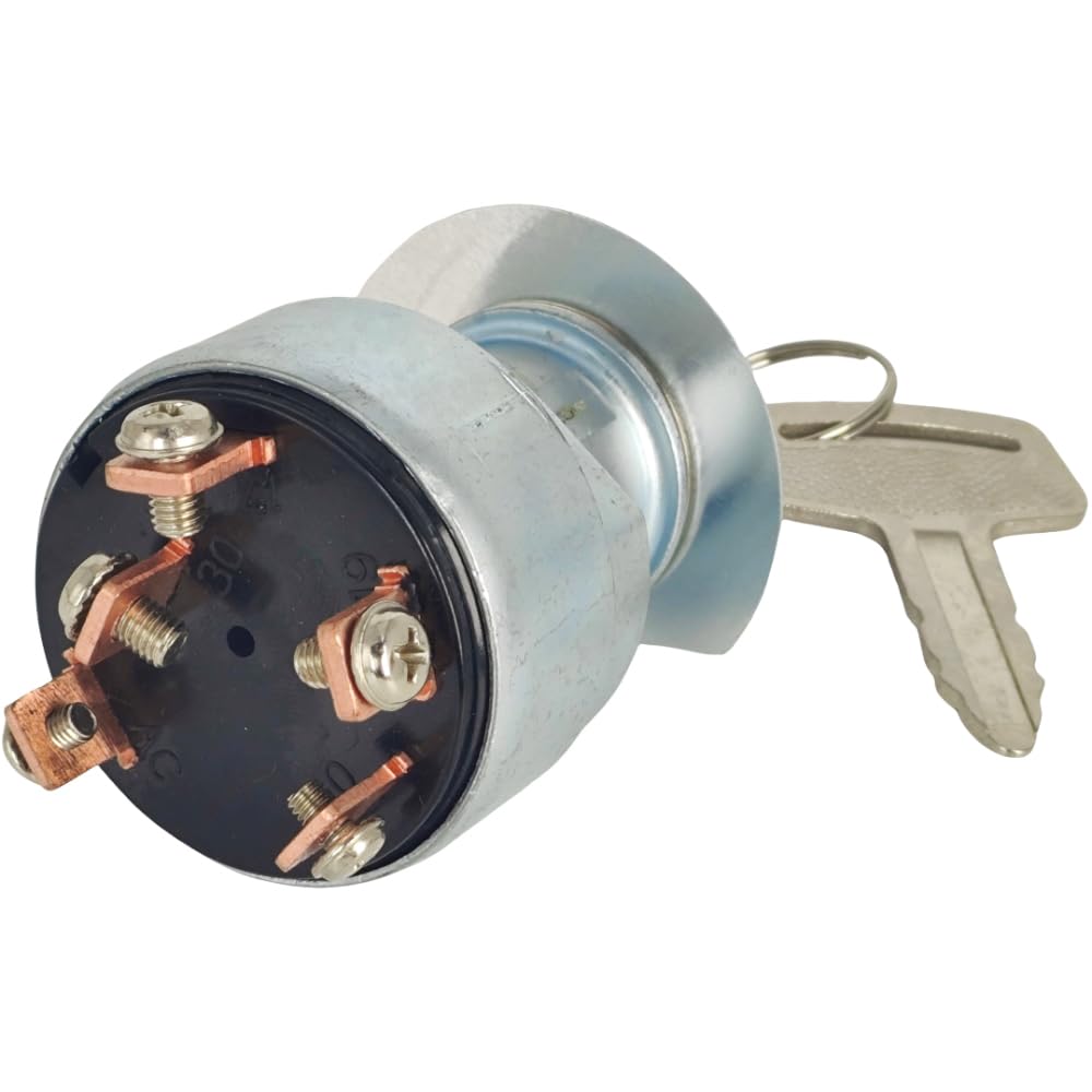EZROAD Starter Ignition Switch w/ 2 Key 1E013-63590 183827 Compatible with Grasshopper Mower 721G2 721D 321D 722D 322D 725D 325D 729 329 928D 930D2 428D 7960-5 for Kubota D722 D902 D1305 V1305