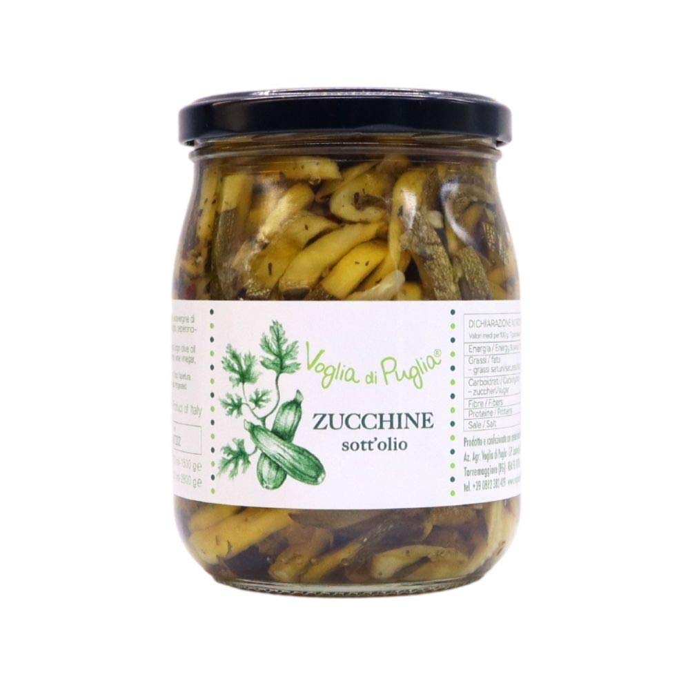 Voglia Di Puglia Zucchine Italiane A Fettine Sottolio In Olio Extravergine Di Oliva 1 kg