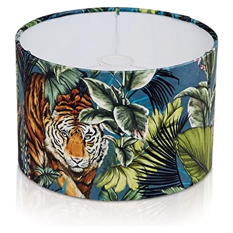 FURNITURE CHECKLIST Handmade Bengal Tiger Jungle Twilight Velvet Feel LAMPSHADE Table LAMP / Ceiling Pendant / FLOORLAMP (16''(40cm) Ceiling) Cover