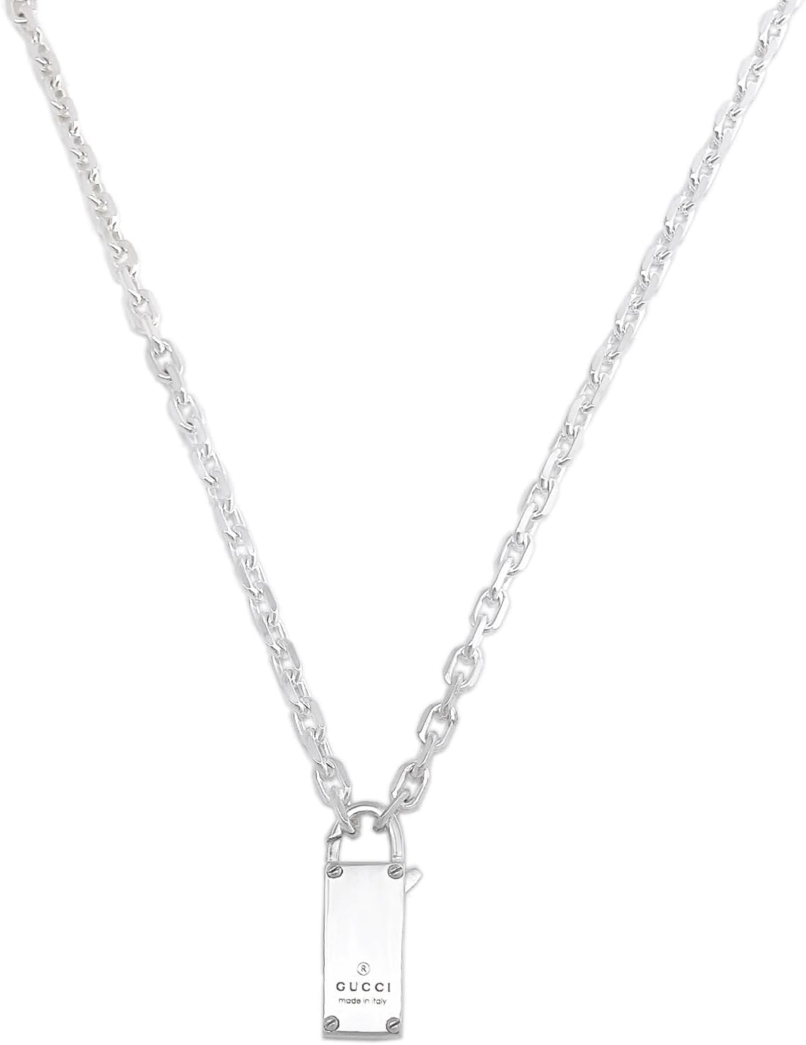 グッチ 796342 J8400 8106 トレードマーク パドロック ネックレス ペンダント シルバー、スターリングシルバー、宝石なし