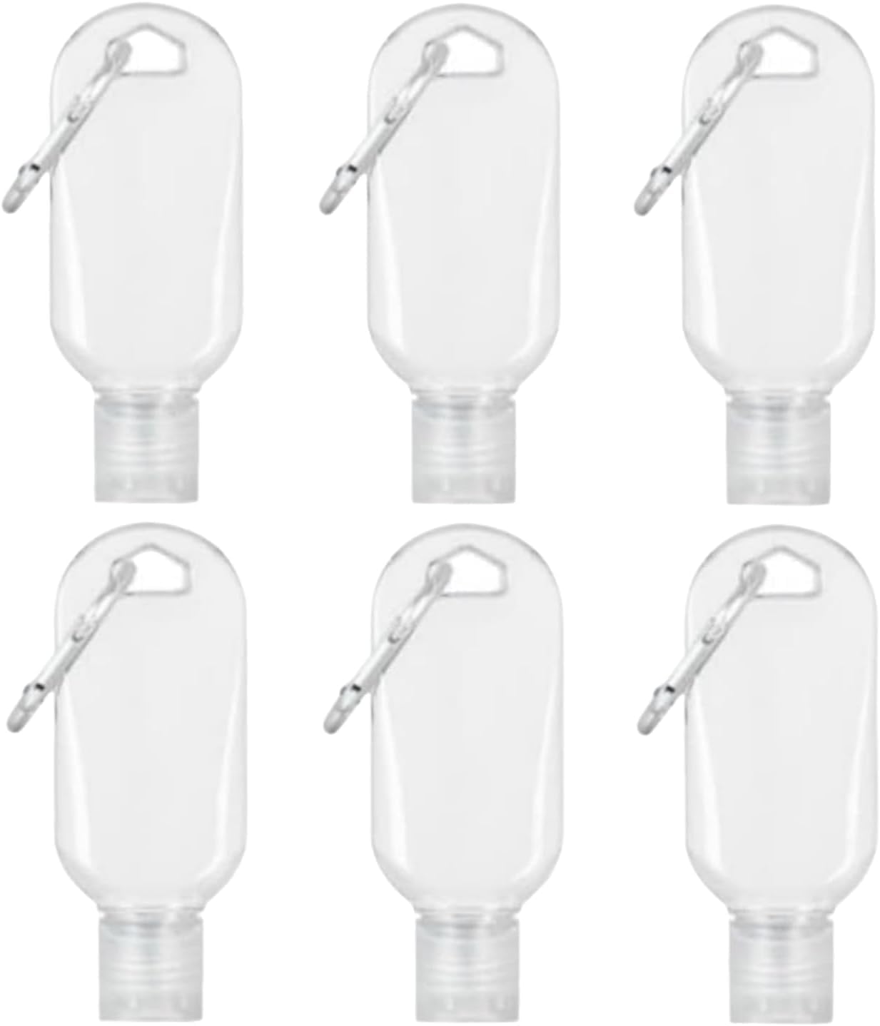 6pcs Portable Hot Sauce Keychain Bottles - Mini Ketchup Containers for On-The-Go - Mini Hot Sauce Bottles, Refillable Travel Size, 2oz/50ml,Sauces, Gravies and Marinades,Keychain Container