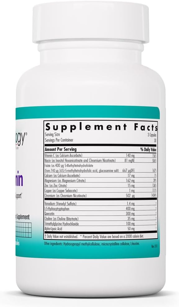 Allergy Research Group Nutricology Seratonin Supplement - Serotonin for Men & Women, Calm Support, 5-HTP, Serene Sleep, Norepinephrine, Vegetarian Capsules - 90 Count
