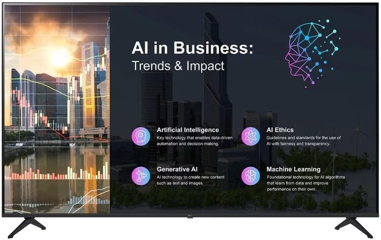 LG PK640S 55" UHD 4K HDR Commercial Signage TV Direct-Lit LED, webOS 25 Smart Platform, 300-Nit Bright, HDMI/LAN/Wi-Fi Control, Content & Group Management