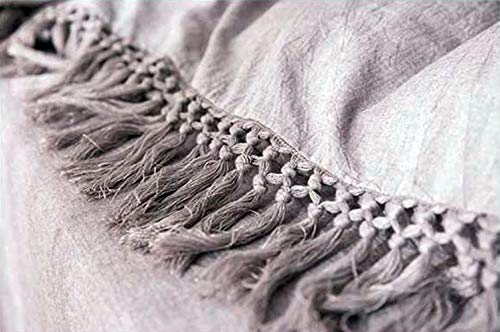 Gray Pillow Covers Cases Shams Grey Pure Cotton Slips With Tassels Boho King Size 20X36 Inch 2 Pcs Solid #TOP1