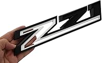 Vista 4 de 2 piezas de repuesto de emblemas Z71 para Silverado 1500 2500 3500 2019-2021 84632695 Placa de identificación OEM (blanco)