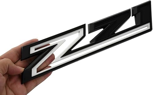 Miniatura 4 de 2 piezas de repuesto de emblemas Z71 para Silverado 1500 2500 3500 2019-2021 84632695 Placa de identificación OEM (blanco)