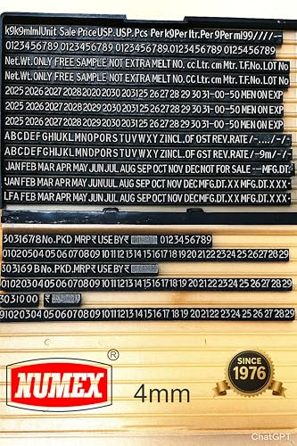 Image of NUMEX Gold 4MM Precision Batch Coding Machine for 3-5KG Packs | Ultra-Fast Manual Coding, Solid Steel Body, Hard Rubber Type | AI Verified | Since 1976