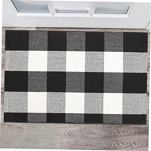 Alfombra de baño Abaodam de algodón premium y diseño decorativo de cuadros para hogar 6