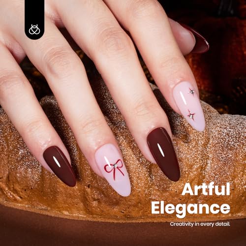 Image of Beetles Burgundy Red Gel Polish - 15ML Full Size Hema-Free Maroon Wine Dark Gel Nail Polish High Gloss Soak Off Merlot Uv Nail Polish Manicure Salon Color Bottle 0.51 Fl Oz Fall Nails Art