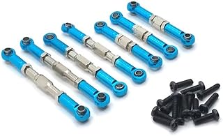 KLAPR Para SUBO 1/12 BG1513 BG1518 RC piezas de metal, 7 barras de acoplamiento ajustables, con tornillos, adecuado para actualizar el coche original (color: azul)