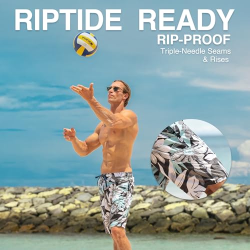 Image of Kanu Surf Men's Big Viper Extended Size Stripe Swim Trunk