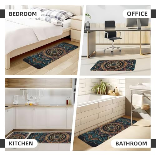 Alfombras de cocina acolchadas Datura de dos piezas lavables y de diseño ergonómico 7