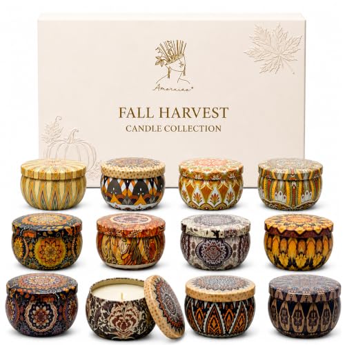 Image of Fall Scented Candles Gift Set, 12 Pack Soy Candles for Home, 2.5 oz Each