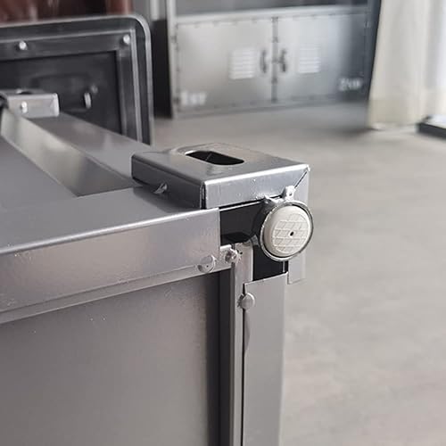 Miniatura 7 de ZHAOYONGLI-End Tables Mesa auxiliar otomana de almacenamiento de hierro con barra de hierro estilo retro, muebles industriales, taburete de