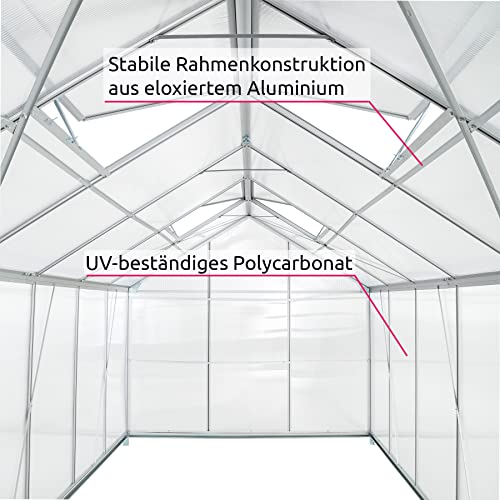 Gewächshaus mit Fundament von TecTake aus Aluminium
