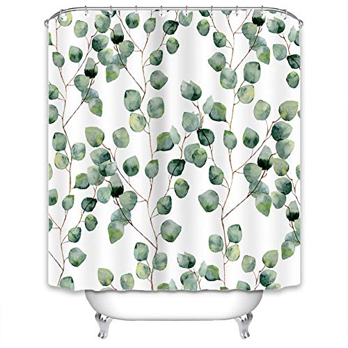 X-Labor Duschvorhang Wasserabweisend Anti-Schimmel inkl. 12 Duschvorhangringe Badewannevorhang für Badezimmer Shower Curtain Blatt-C 180x200cm Cover