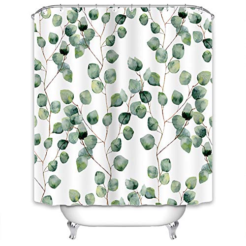 X-Labor Duschvorhang Wasserabweisend Anti-Schimmel inkl. 12 Duschvorhangringe Badewannevorhang für Badezimmer Shower Curtain Blatt-C 240x200cm