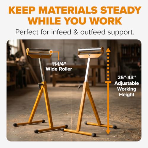 Image of BORA Adjustable Roller Stand 2-Pack for Table Saw Extension Roller