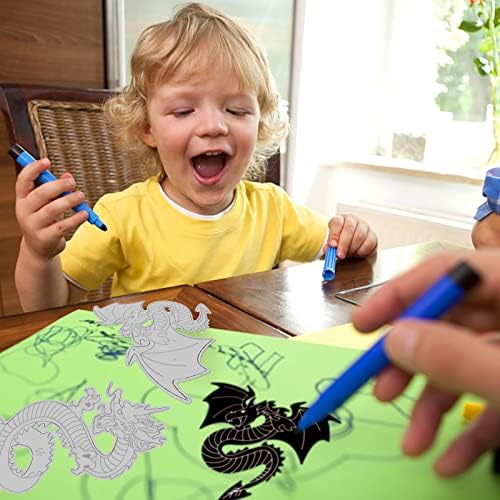 GLOBLELAND 3Pcs Dragon Cutting Dies Metal Myth Dragon Embossing Stencils Die Cuts for Paper Card Making Decoration DIY Scrapbooking Album Craft Decor