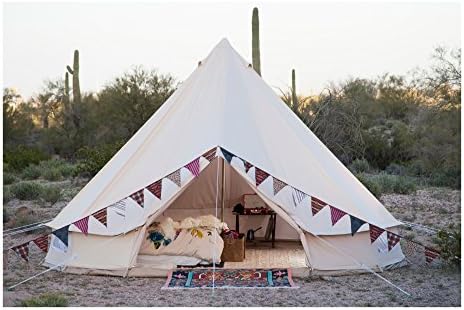 Stout Bell Tent- 100% USA Cotton Canvas, Glamping. Life-Time Warranty. Outdoor & Leak-Proof Guaranteed