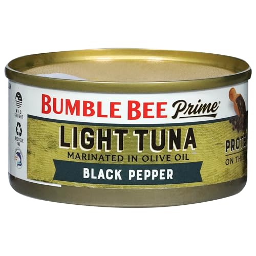 Image of Bumble Bee Prime Protein on the Run Tuna Snack Kit - Gourmet Tuna Marinated in Olive Oil & Black Pepper with Crackers and Serving Utensil - 19g of Protein Per Serving