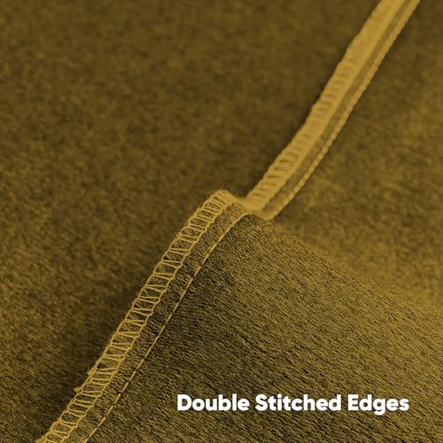 FUTEI Mustard Yellow Chenille Decorative Throw Pillow Covers 16x16 Inch Set of 2,Soft Cozy Faux Linen Textured Cushion Case,Farmhouse Home Decor for Couch Living Room