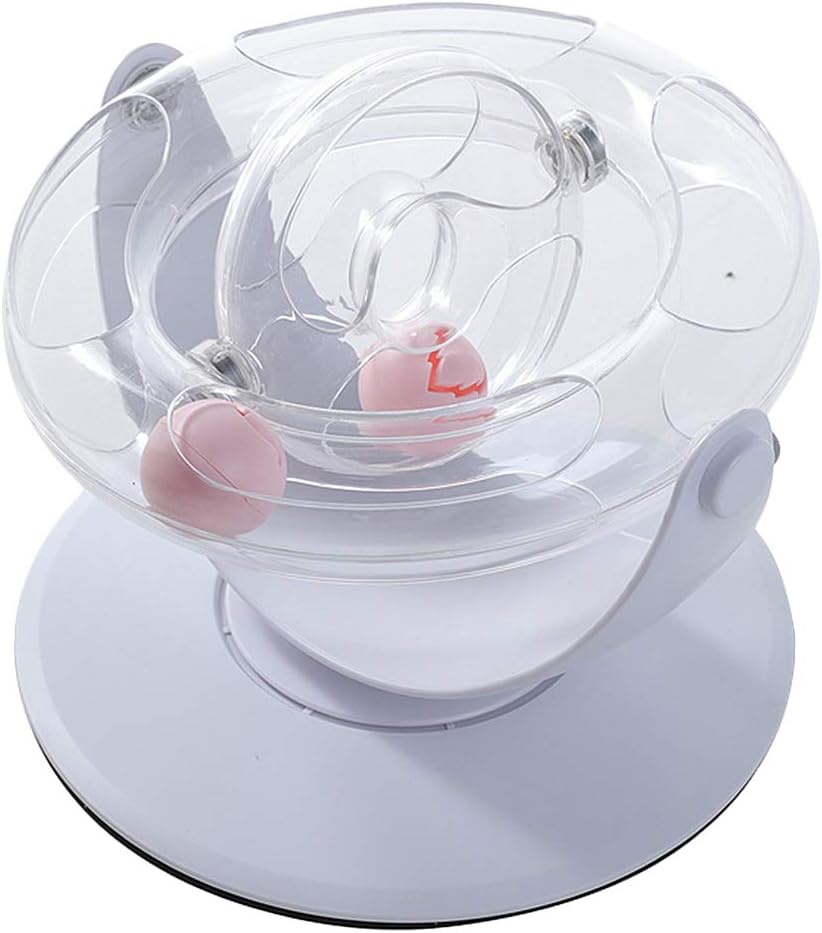 1 Pc Cat Training Toy Cats Rotation Toy Interactive s Playing Teaser Ball to Rotate White Pearlescent Set