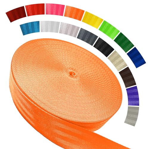 Image of Polyester Webbing Strap 16+Colors - 1 inch&1.5 inch&1.9 inch - 16.5 25 33 55 Yards Heavy Duty Webbing Roll, Flat Webbing Strap for Indoor&Outdoor Gear, Climbing, DIY Crafting, Repairing