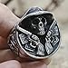 Vintage Cowboy Double Gun Skull Ring Men's Stainless Steel Punk Skull Ring Cool Male Hip Hop Biker Rings Jewelry Accessories