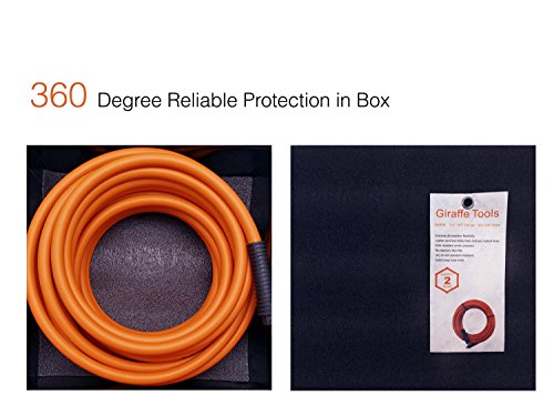 Giraffe Tools Hybrid Air Hose, 3/8 Inch X 50 Ft, 1/4 In. Mnpt Fittings, 300 Psi Heavy Duty, Lightweight Air Compressor Hose #TOP6