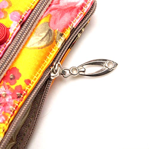 Image of HUAMULAN 6 PCS Chinese Silk 2 Zippers Coin Purse Bag Brocade Wallet Lipstick Container Jewelry Embroidered Pouch Bag Make Up Organizer