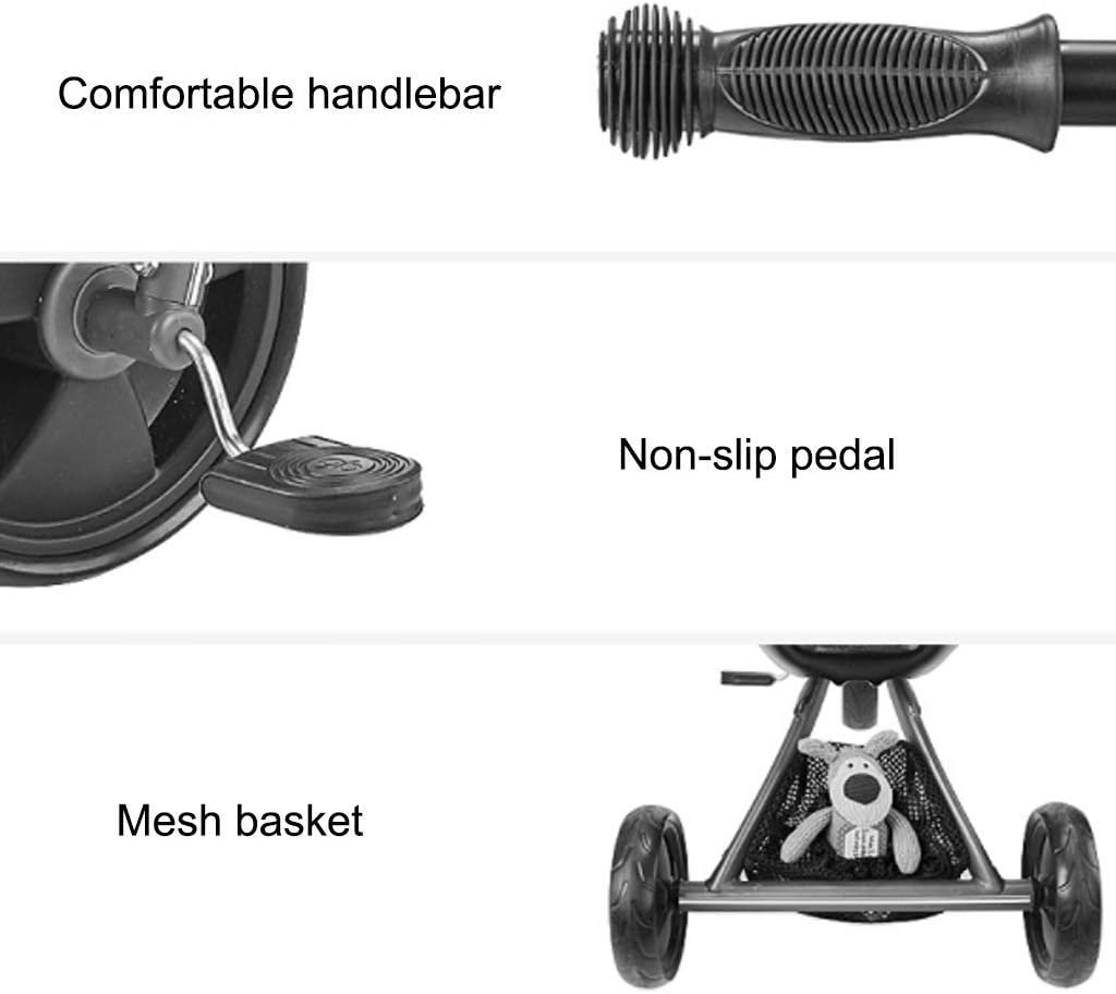Tricycle Trike, Large Capacity Storage Space Multifunctional Children's Tricycle Foam Wheels, Outdoor Tricycle for 1-6 Year Old Babies, Yellow, 59x72x46cm