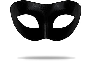 Masquerade Mask for Men Halloween Mardi Gras Mask, Plain Black