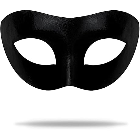 Masquerade Mask for Men Halloween Mardi Gras Mask, Plain Black