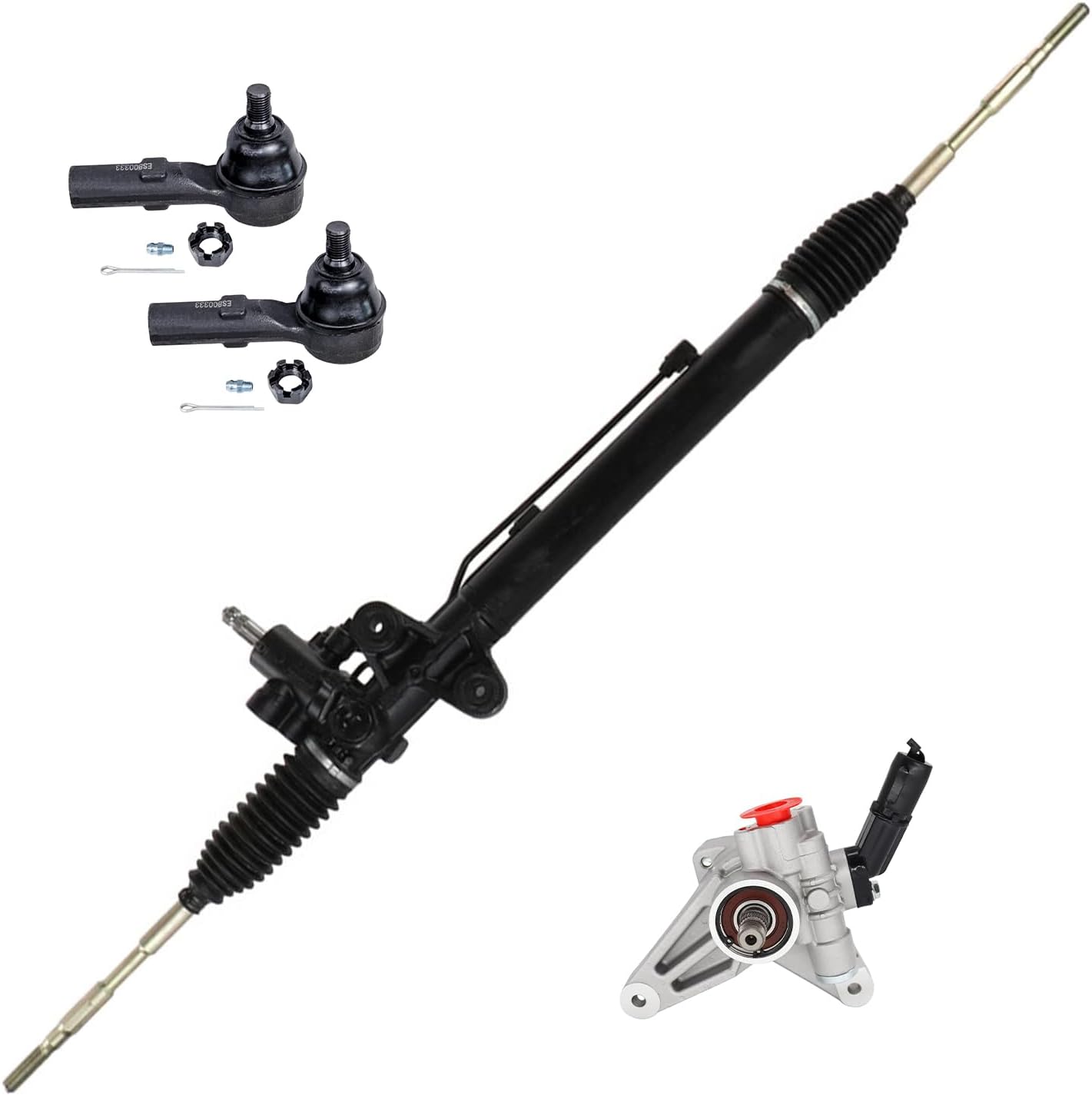 Detroit Axle - Rack and Pinion Kit for 2006-2011 Honda Ridgeline 2007 2008 2009 2010 Rack and Pinion Assembly Power Steering Pump Front Outer Tie Rod Ends Replacement