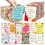RAORAOYUE 50 Pcs Motivational Cards, 2.52 * 3.5 inch Inspirational Positive Affirmations Cards for Employees Coworkers, and Kids, Blank Back