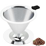 ハンドドリップコーヒーフィルターステンレス製繰り返し使用可能なペーパーレスコーヒードリッパー1～2杯分用