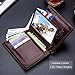 BULLCAPTAIN Large Capacity Genuine Leather Bifold Wallet/Credit Card Holder for Men with 15 Card Slots QB-027 (Brown)