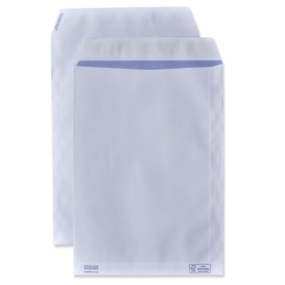 Pigna Competitor S0099066B4 500 Buste a Sacco Piatto Strip, F.To 250 x 353 in Carta Uso Mano Fsc 80 g