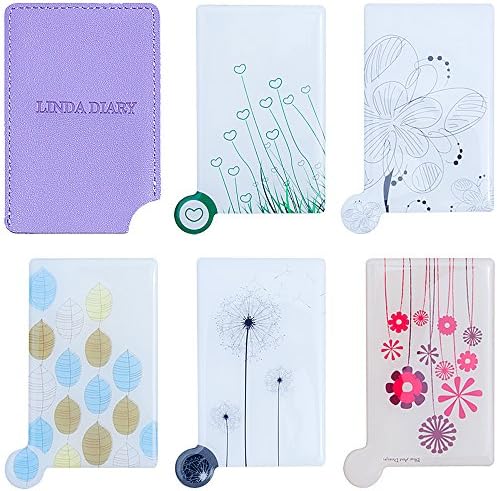 Linda Diary Womens 5 pc Mixed Design Compact Travel Pocket Beauty Makeup Mirrors (Set 2: Colorful Fall)