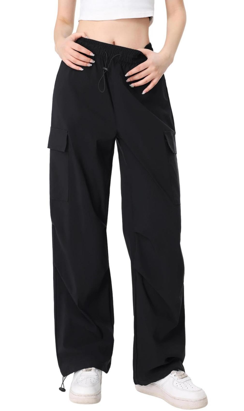 Mujer Pantalones Cargo Senderismo Pantalón Casual Y2K Pierna Ancha | Cargo/Senderismo/Casual/Largos Pantalon丨Y2K丨Pierna Ancha丨Múltiples Bolsillos丨Cordón丨Holgado丨Primavera Verano Otoño Invierno
