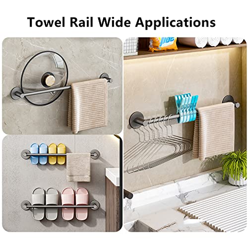 Porte-serviettes sans perçage au design moderne en aluminium blanc mat - 8