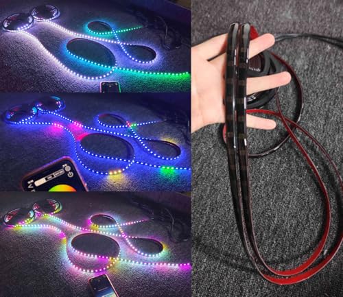 YD Lighting - 14PCS 4FT 1.2Meters 48inch Tinted Smoked LEDs Black Out PCB Dream Color Chasing Light Strips for Polaris Slingshot GT LE S SL SLR SLR LE Truck Car SUV Pickup APP Remote