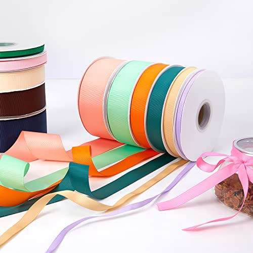 Orange 1" X 50 Yards Solid Color Double Faced Grosgrain Ribbon for Gifts Wrapping, Wedding, Party, Crafts, Hair Bows, Flowers, Home DIY Decor by Bomybaw - Image 2