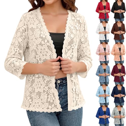 Cream Lace Trim Cardigan