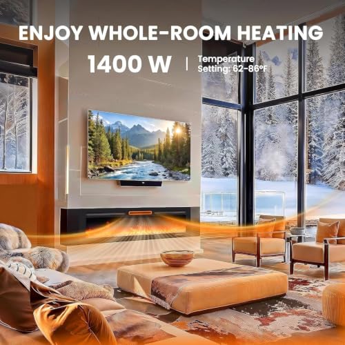 Image of Silonn 50-Inch Smart Electric Fireplace, Ultra-Slim Wall-Mounted or Recessed Fireplace Heater with 1400W Heat, WiFi App & Remote Control, Timer and 20 Customizable Flame Colors