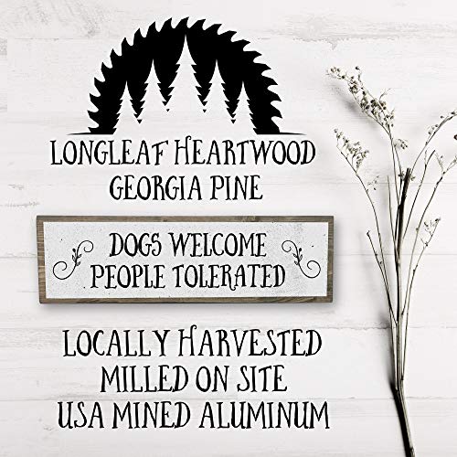 Anvevo Dogs Welcome People Tolerated - Handmade Metal Wood Sign – Cute Rustic Wall Decor Art – Dog Signs - Farmhouse Decorations – Dog Decor, Dog Gifts For Dog Lovers #TOP2