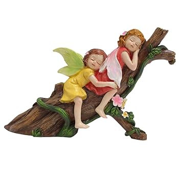 LONCESS Miniature Fairy Garden Accessories, Small Fairy Figurines For Fairy Garden, Flower Pot, Home Decoration, Birthday Cake Topper, Girl Fly Wing Figurines For Car Decor, 4 Pieces