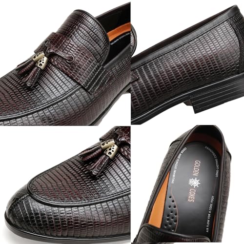 Men's Tassel Loafers Business Slip-On Penny Loafer Leather Shoes for Mens Dress Shoes Classic Fashion Casual Shoes Grey Coffee Slip on Dress Shoes2